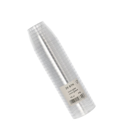 Product foto van Plastic drinkbekers glashelder set van 25 160ml