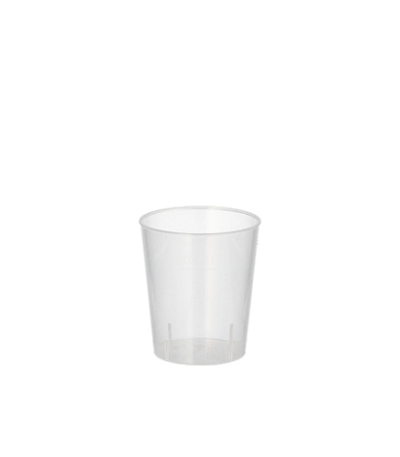 Product foto van Plastic drinkbekers herbruikbaar 2cl onbreekbaar set van 20