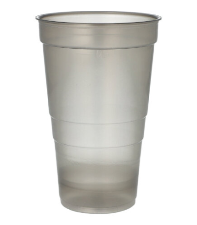 Product foto van Plastic drinkbekers herbruikbaar grijs set van 25 500ml