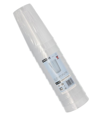 Product foto van Plastic drinkbekers herbruikbaar transparant 500ml extra stabiel set van 12