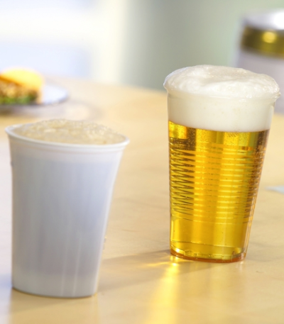 Product foto van Plastic drinkbekers transparant met schuimkraag set van 50 300ml