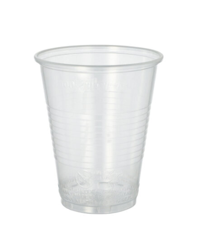Product foto van Plastic drinkbekers transparant met schuimkraag set van 50 300ml