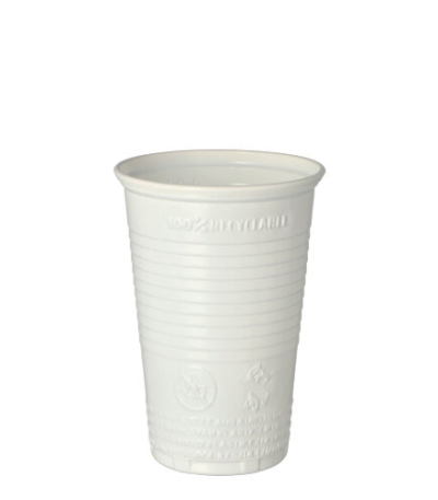 Product foto van Plastic drinkbekers wit 250ml