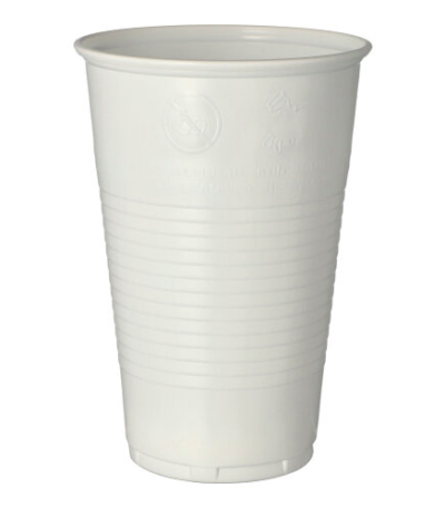 Product foto van Plastic drinkbekers wit 500ml set van 50