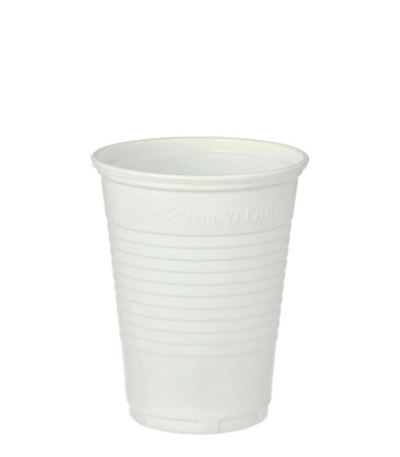 Product foto van Plastic drinkbekers wit set van 100 180ml