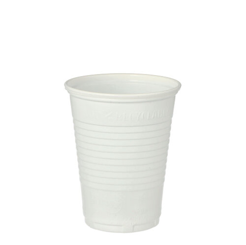 Product foto van Plastic drinkbekers wit set van 100 180ml
