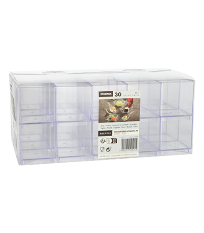 Product foto van Plastic fingerfood schaaltjes glashelder 50stuks 55ml