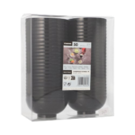 Product foto van Plastic fingerfood schaaltjes zwart set van 50 65ml