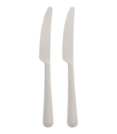 Product foto van Plastic herbruikbare messen wit set van 10 Circulware Gaia