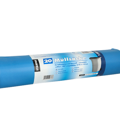 Product foto van Plastic industriezakken blauw 120l set van 20