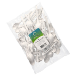 Product foto van Plastic koffielepels wit Haval Circulware set van 50 13cm