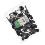 Product foto van Plastic koffielepels zwart set van 50 Circulware by Haval