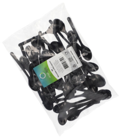 Product foto van Plastic koffielepels zwart set van 50 Circulware by Haval