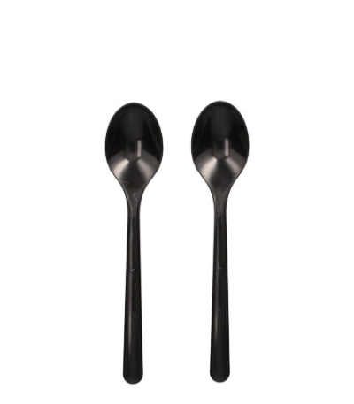 Product foto van Plastic koffielepels zwart set van 50 Circulware by Haval