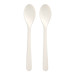 Product foto van Plastic lepels C-PLA wit 19 cm set van 50 Folia