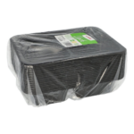 Product foto van Plastic lunchschalen 3-vaks zwart set van 20