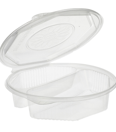 Product foto van Plastic menuboxen transparant 2-vaks set van 25