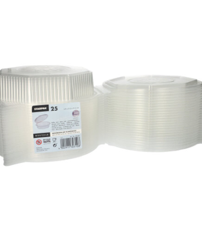 Product foto van Plastic menuboxen transparant 25 stuks 8-hoekig