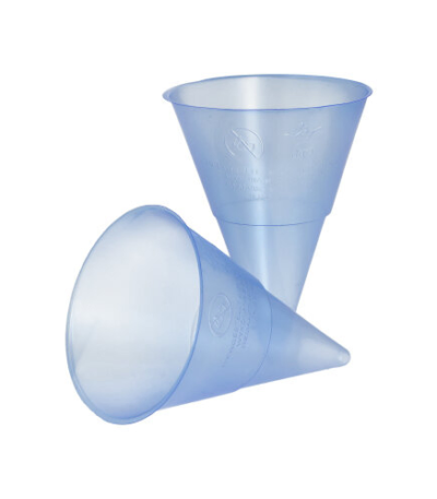 Product foto van Plastic puntbekers blauw set van 1000 Blue Cone