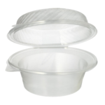 Product foto van Plastic saladeschalen met deksels wit set van 25 1400ml
