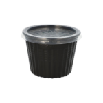 Product foto van Plastic snackbekers zwart set van 25 500ml