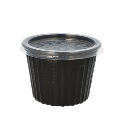 Product foto van Plastic snackbekers zwart set van 25 500ml