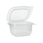 Product foto van Plastic verpakkingsbekers met deksel transparant set van 100 375ml