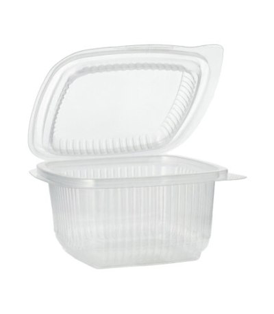 Product foto van Plastic verpakkingsbekers met deksel transparant set van 100 375ml