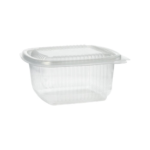 Product foto van Plastic verpakkingsbekers met deksel transparant set van 100 500ml