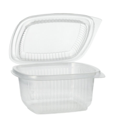 Product foto van Plastic verpakkingsbekers met deksel transparant set van 100 500ml