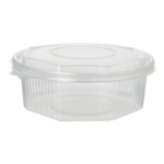 Product foto van Plastic verpakkingsbekers met deksel transparant set van 25 1.5l