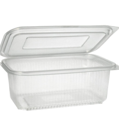 Product foto van Plastic verpakkingsbekers met deksel transparant set van 50 1000ml