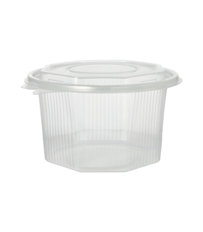 Product foto van Plastic verpakkingsbekers met deksel transparant set van 50 1l