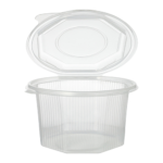 Product foto van Plastic verpakkingsbekers met deksel transparant set van 50 1l