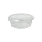 Product foto van Plastic verpakkingsbekers met deksel transparant set van 50 375ml