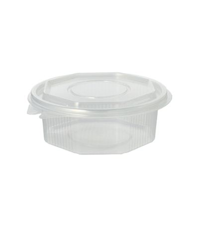 Product foto van Plastic verpakkingsbekers met deksel transparant set van 50 375ml