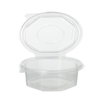 Product foto van Plastic verpakkingsbekers met deksel transparant set van 50 375ml