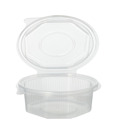 Product foto van Plastic verpakkingsbekers met deksel transparant set van 50 375ml