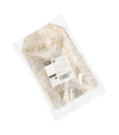 Product foto van Plastic zakjes transparant set van 10 gouden sterren