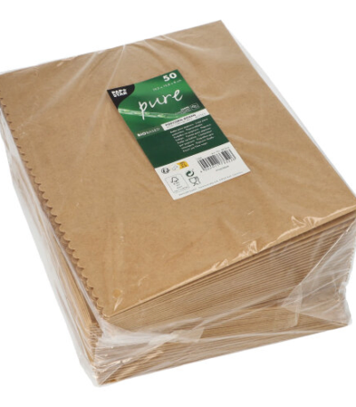 Product foto van Popcorn bakjes karton bruin groot set van 50