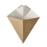 Product foto van Puntzakken friet met sausvak karton bruin/wit 23