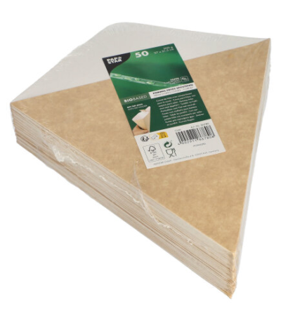 Product foto van Puntzakken karton bruin/wit set van 50 voor friet met saus 300g