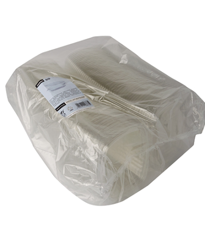 Product foto van R-PET Saladeschalen met deksels transparant 250ml set van 50