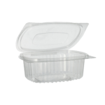 Product foto van R-PET Saladeschalen met deksels transparant 375ml set van 50