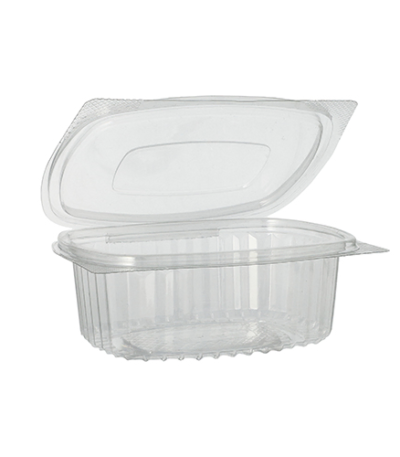 Product foto van R-PET Saladeschalen met deksels transparant 375ml set van 50