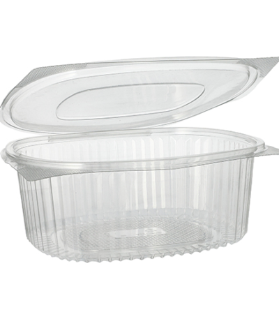 Product foto van R-PET Saladeschalen met deksels transparant set van 50 1500ml