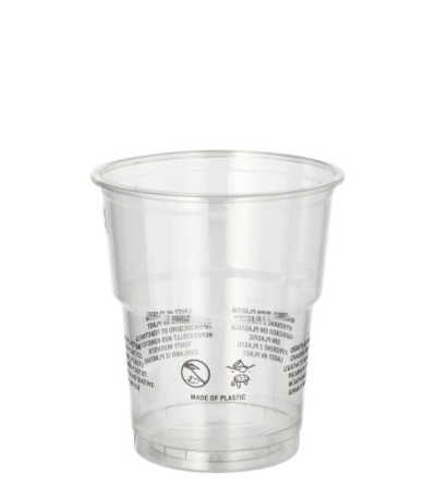 Product foto van R-PET drinkbekers glashelder set van 50 200ml