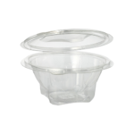 Product foto van R-PET saladeschalen met deksel glashelder set van 50 500ml