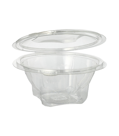 Product foto van R-PET saladeschalen met deksel glashelder set van 50 500ml
