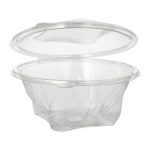 Product foto van R-PET saladeschalen met deksels glashelder set van 50 1000ml